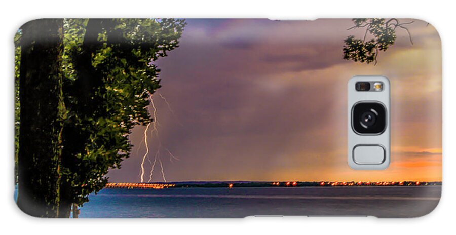 Grand Lake Galaxy Case featuring the photograph Lightening Over the Lake by David Wagenblatt