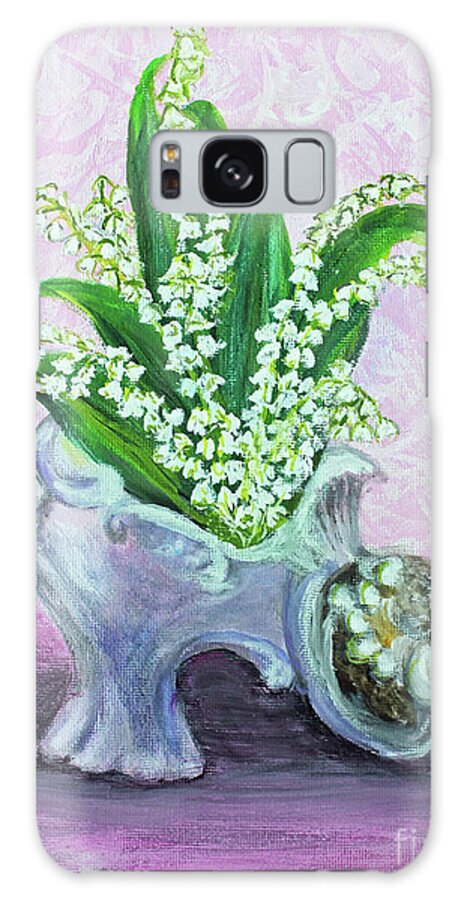 Still Life Galaxy Case featuring the painting Lilies or the Valley for Cinderella by Lyric Lucas