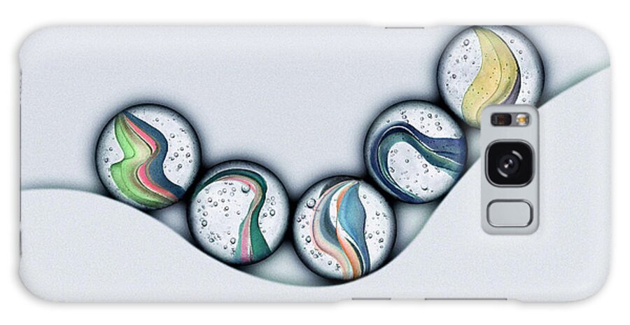 Curve Galaxy Case featuring the photograph Line Of Marbles by Jonathan Kitchen