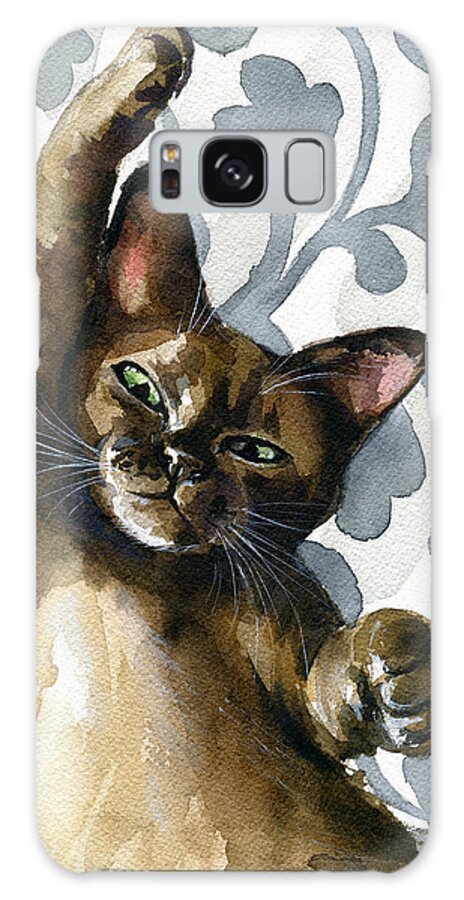 Cat Galaxy Case featuring the painting Little Cutie by Dora Hathazi Mendes