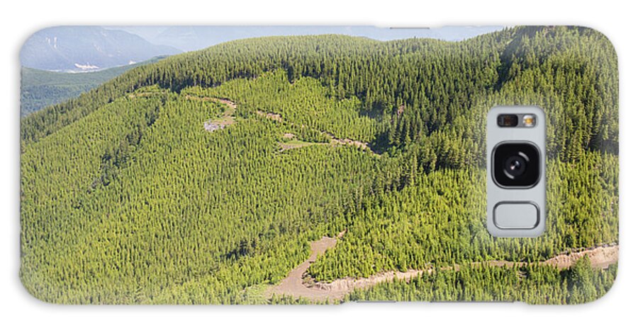 Washington Galaxy Case featuring the photograph Logging Road Cuts Through A Re-planted Cut Block Near Maple Falls. by Cavan Images