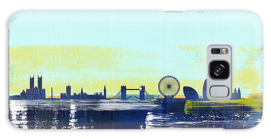 London Galaxy Case featuring the mixed media London Abstract Skyline I by Naxart Studio