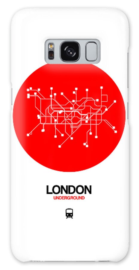 London Subway Map Galaxy Case featuring the digital art London Red Subway Map by Naxart Studio