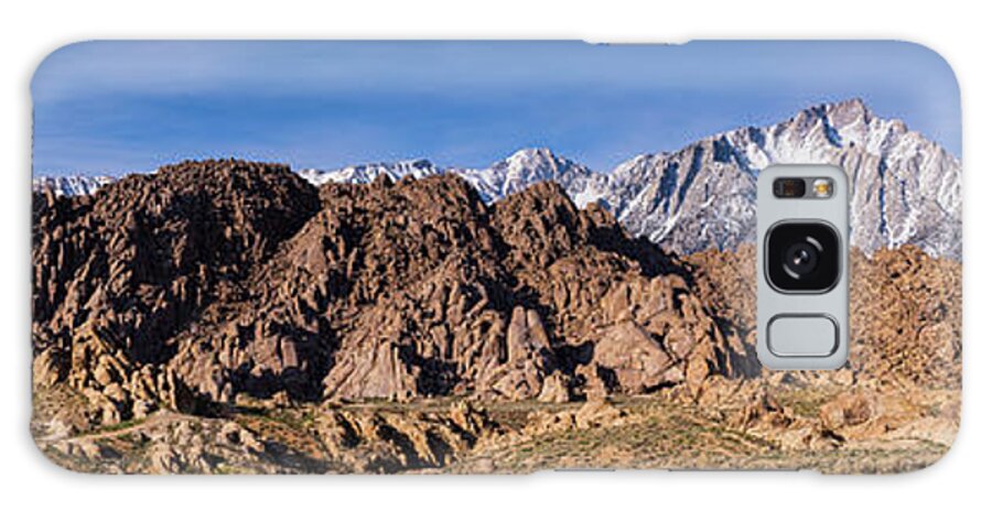 Lone Pine Peak And Mt Whitney - Panorama Galaxy Case featuring the photograph Lone Pine Peak And Mt Whitney - Panorama by Michael Blanchette Photography