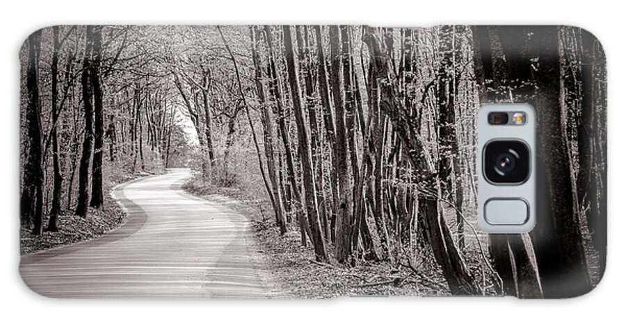 Europe Galaxy Case featuring the photograph Long and Winding Road - Black and White by Tito Slack
