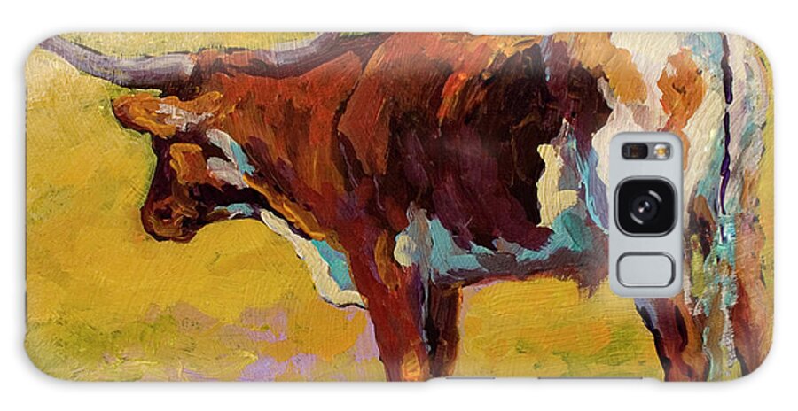 Longhorn Galaxy Case featuring the painting Longhorn Back Portrait by Marion Rose