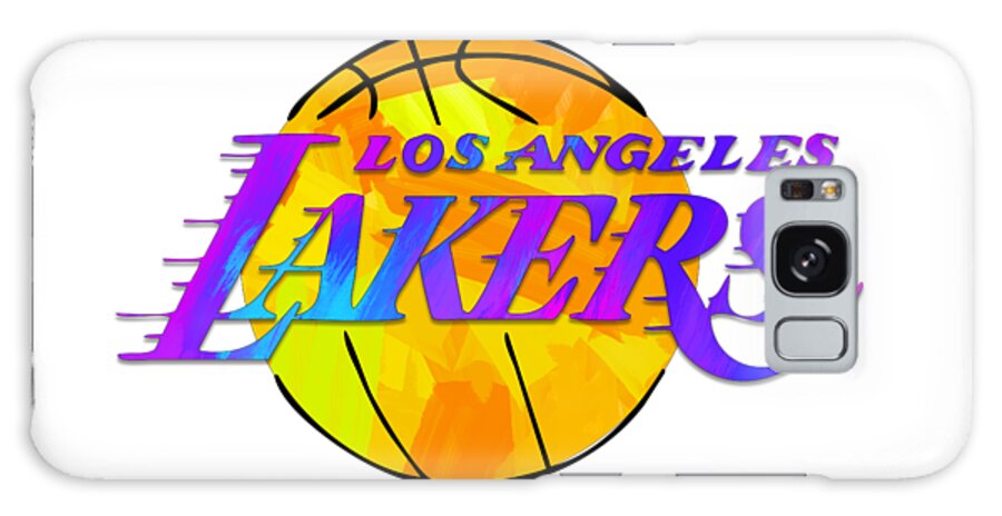 Los Angeles Lakers Galaxy Case featuring the digital art Los Angeles Lakers Paint Design by Ricky Barnard