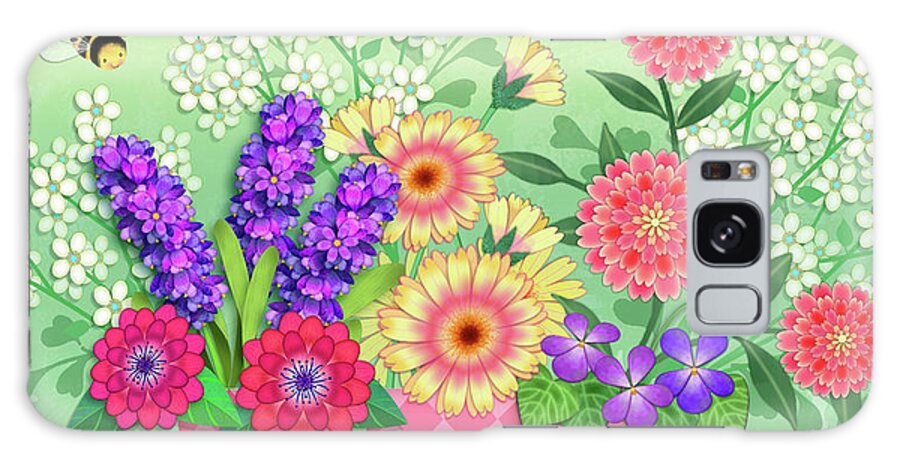 Flowers Galaxy Case featuring the digital art Love Blooms Here by Valerie Drake Lesiak