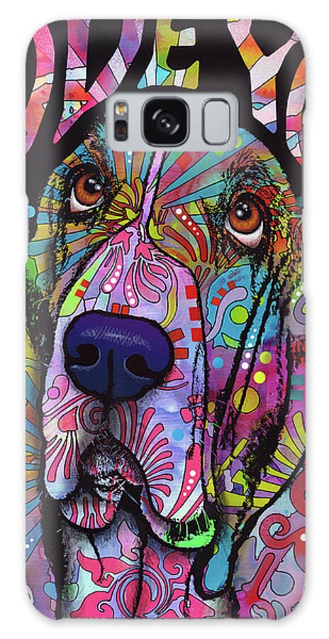 Love You Basset Galaxy Case featuring the mixed media Love You Basset by Dean Russo