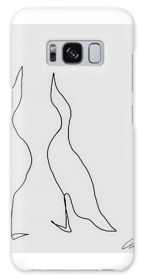 Wall Art Galaxy S8 Case featuring the drawing Lovely Geese by Cepiatone Fine Art Callie E Austin