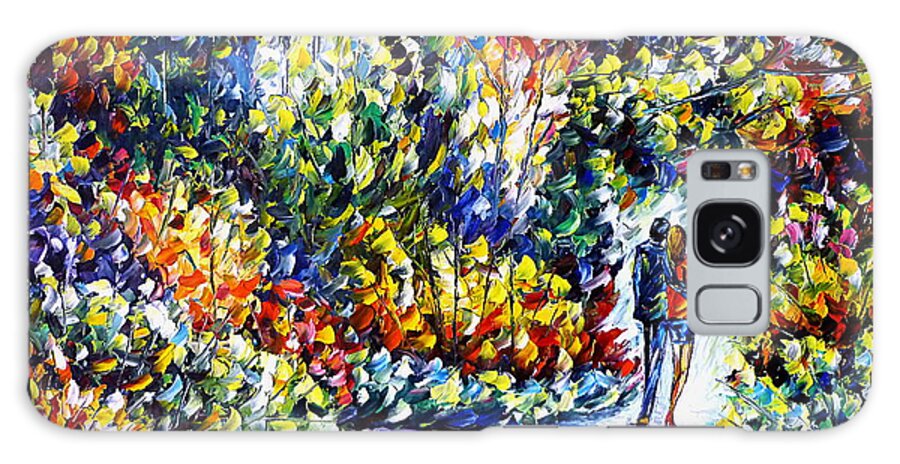 Landscape Painting Galaxy Case featuring the painting Lovers In The Garden by Mirek Kuzniar