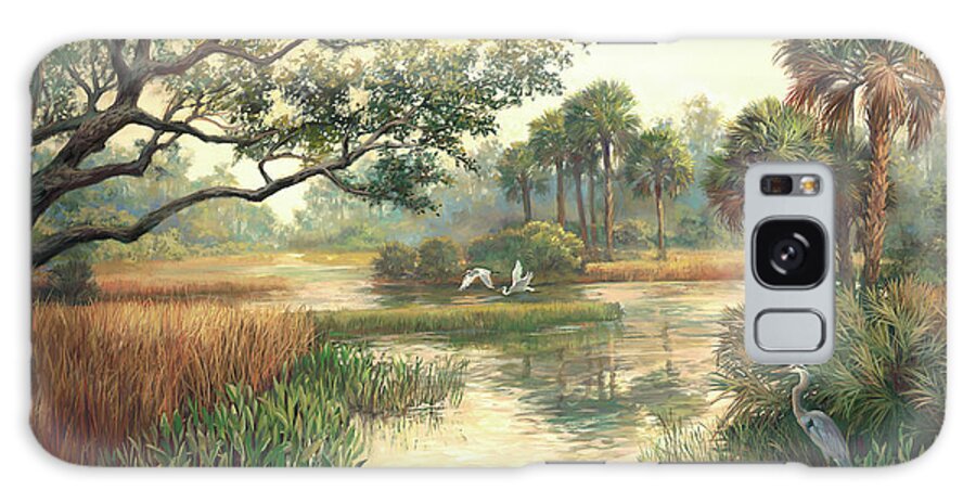 Romantic Landscape Galaxy Case featuring the painting Low Country Morning by Laurie Snow Hein
