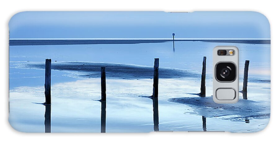 Water's Edge Galaxy Case featuring the photograph Low Tide Seascape With Wooden Posts In by Avtg