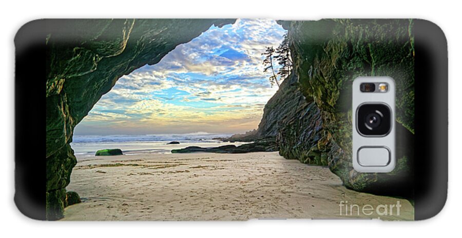 Cave Galaxy Case featuring the photograph Low Tide View Out Ocean Cave by Robert C Paulson Jr