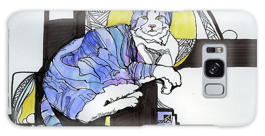 Cat Galaxy S8 Case featuring the painting Lucy by Joan Chlarson