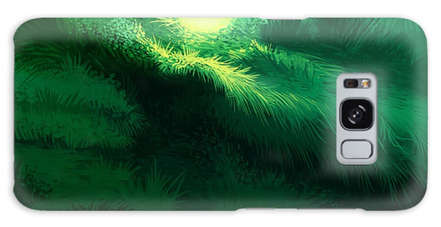 Grass Galaxy Case featuring the digital art Luminous Illustration by Illustrations By Annemarie Rysz