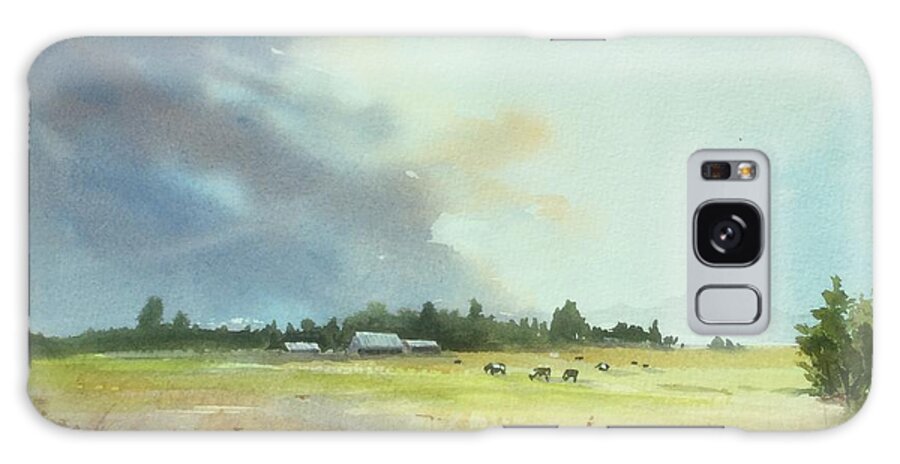 Lynden Galaxy Case featuring the painting Lynden Farm, WA by Watercolor Meditations