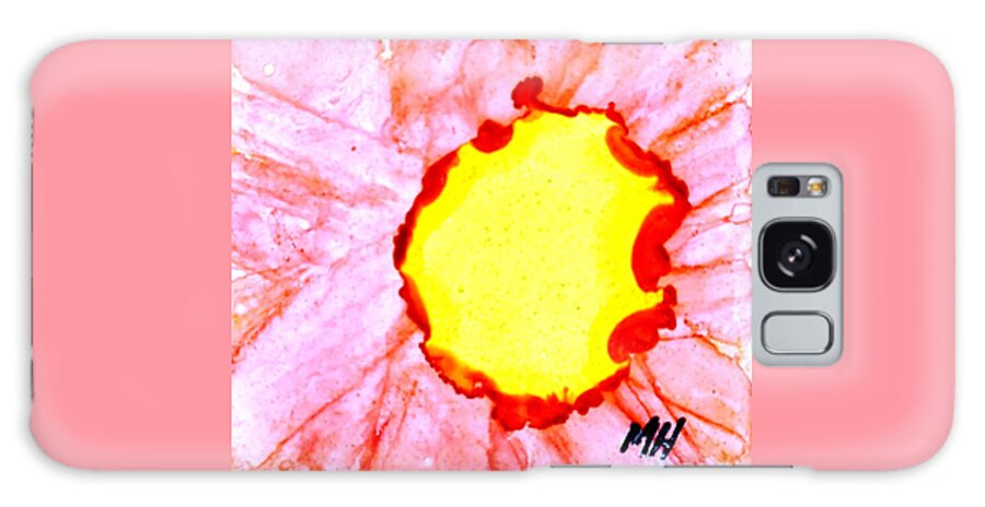 Alcohol Ink Painted On Porcelain Tile Galaxy Case featuring the painting Macro Gerbera Center on Tile by Marsha Heiken