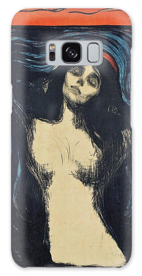 Edvard Munch Galaxy Case featuring the painting Madonna - Digital Remastered Edition by Edvard Munch
