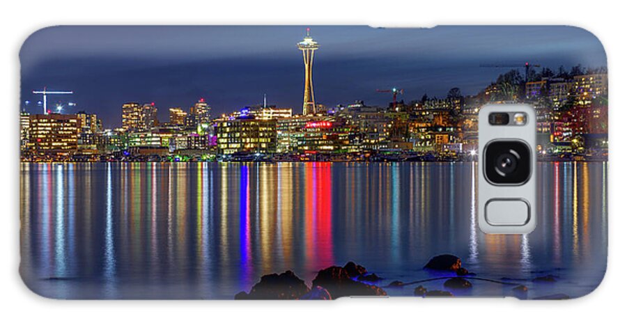 Gas Works Park Galaxy Case featuring the photograph Magical Seattle Blue Hour by Emerita Wheeling