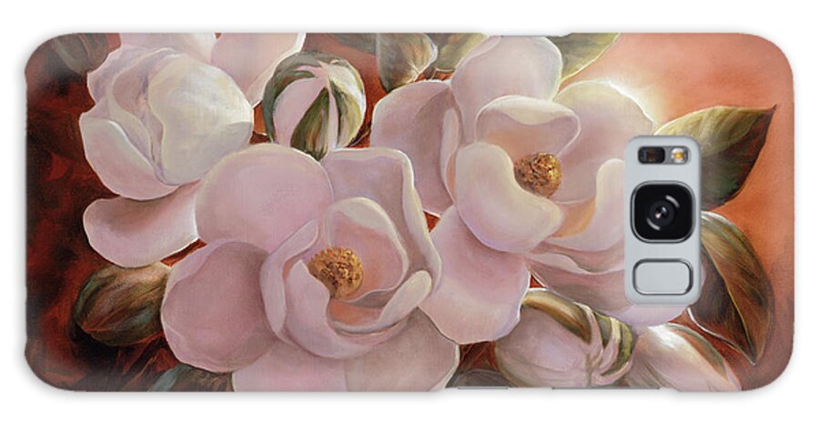 Magnolia Galaxy Case featuring the painting Magnolia Sunrise by Lynne Pittard