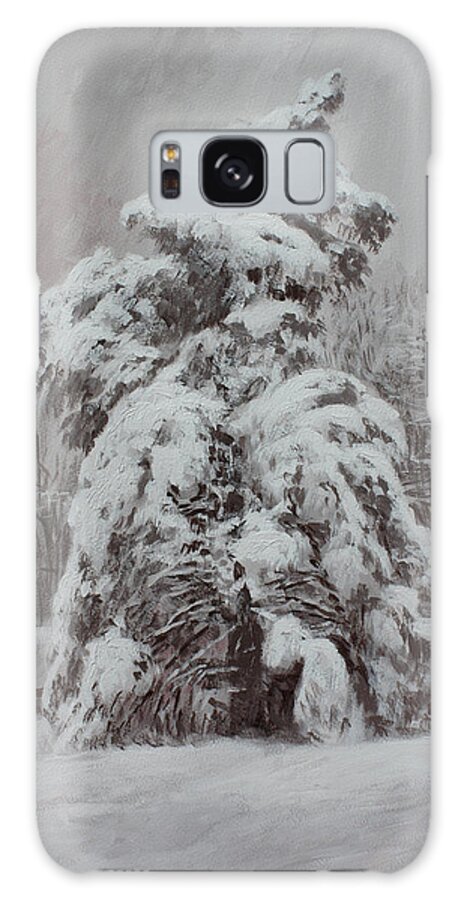 Art Galaxy Case featuring the painting Majestic Pine in Winter by Hans Egil Saele