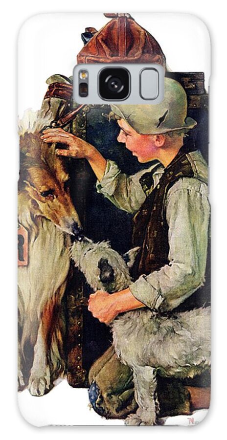Boy Galaxy Case featuring the painting Making Friends by Norman Rockwell