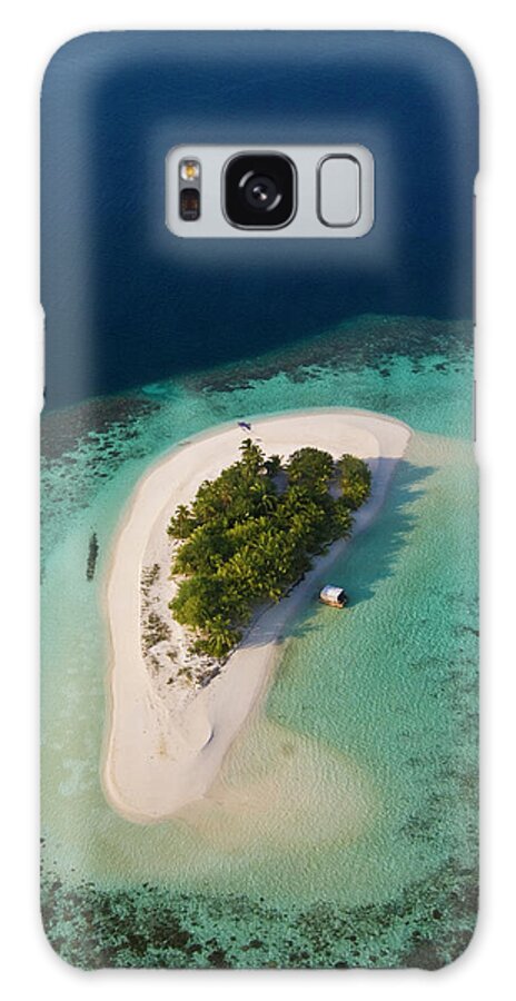 Tranquility Galaxy Case featuring the photograph Maldives Island And Coral Reef by © Marie-ange Ostré