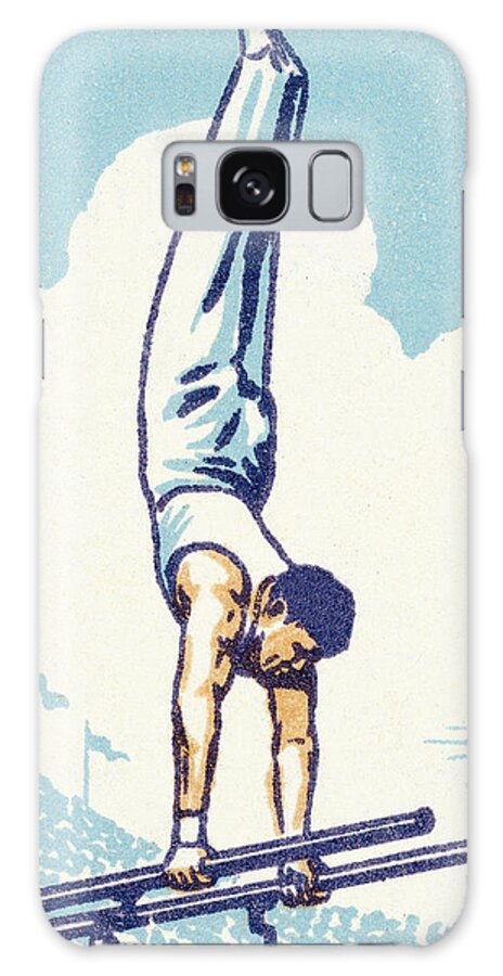 Adult Galaxy Case featuring the drawing Male gymnast by CSA Images