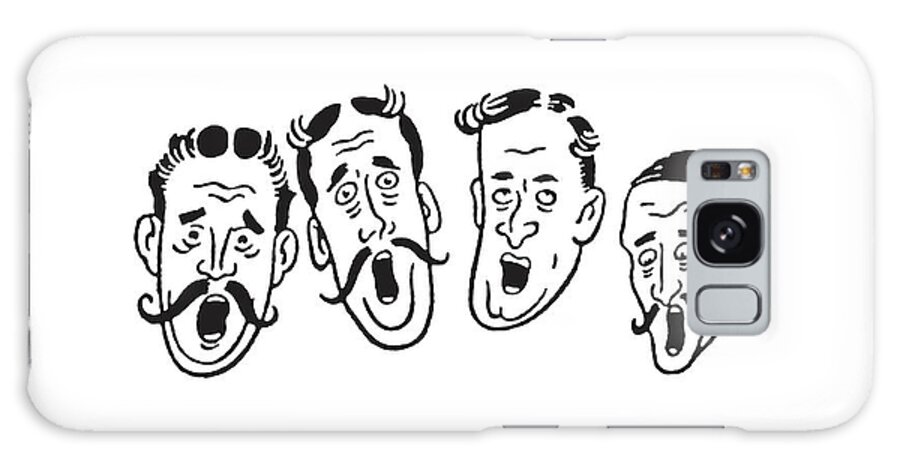Adult Galaxy Case featuring the drawing Male Quartet Singing by CSA Images
