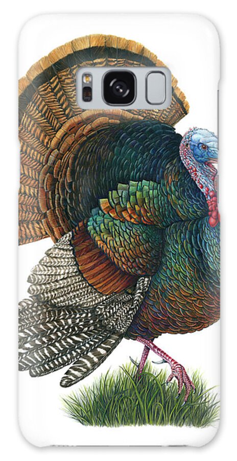 Male Turkey Strut Galaxy Case featuring the painting Male Turkey Strut by Mindy Lighthipe- Artist Llc