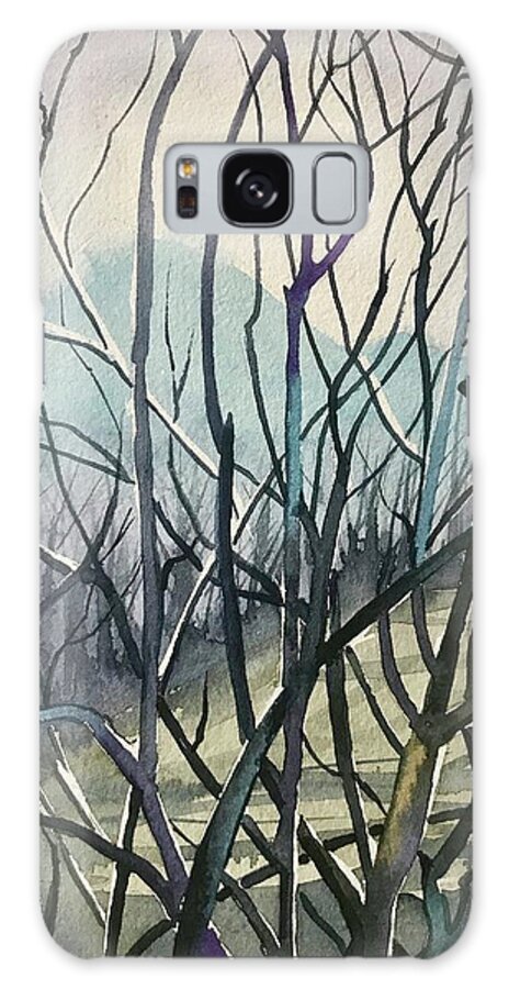 Woolsey Fire Galaxy Case featuring the painting Malibu Creek - Burnt Branches by Luisa Millicent