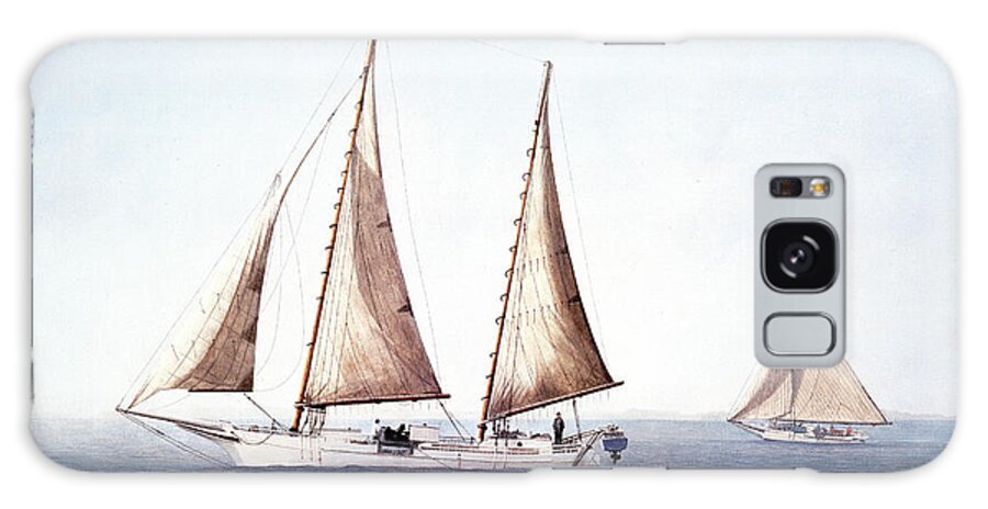A Large Sailboat Galaxy Case featuring the painting Mamie Mister by David Knowlton