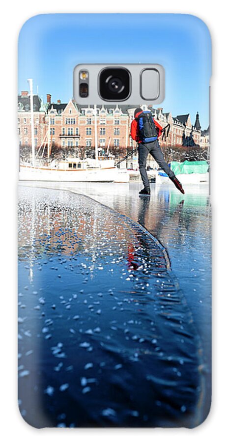 Recreational Pursuit Galaxy Case featuring the photograph Man Ice Skating by Johner Images