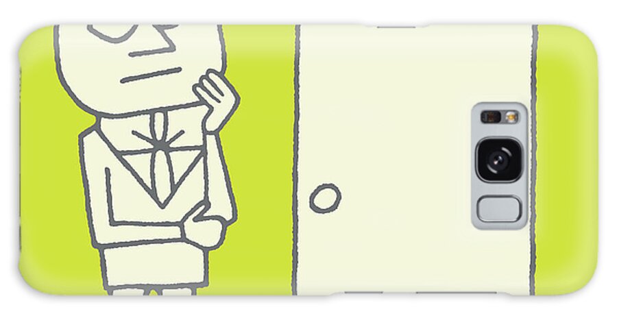Adult Galaxy Case featuring the drawing Man Looking at a Door by CSA Images