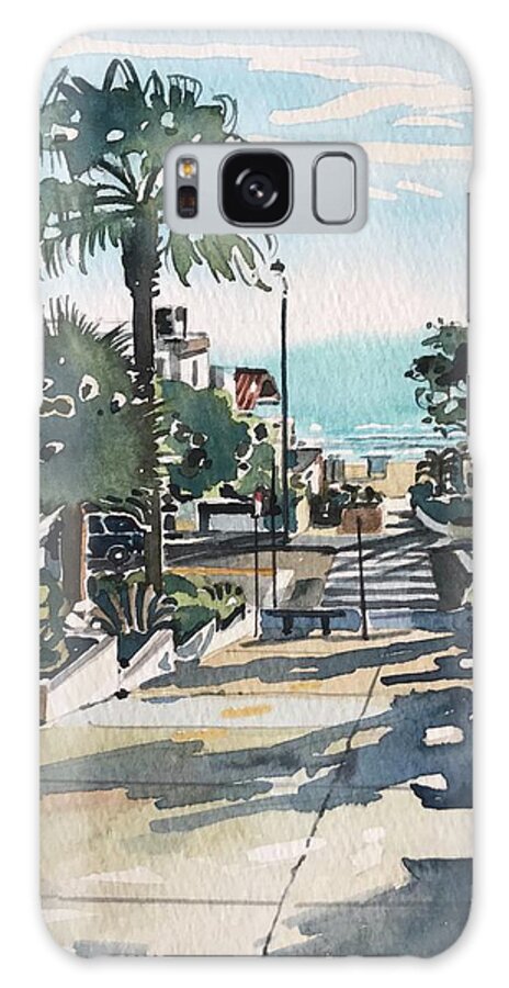 Manhattan Beach Galaxy Case featuring the painting Manhattan Beach #1 by Luisa Millicent