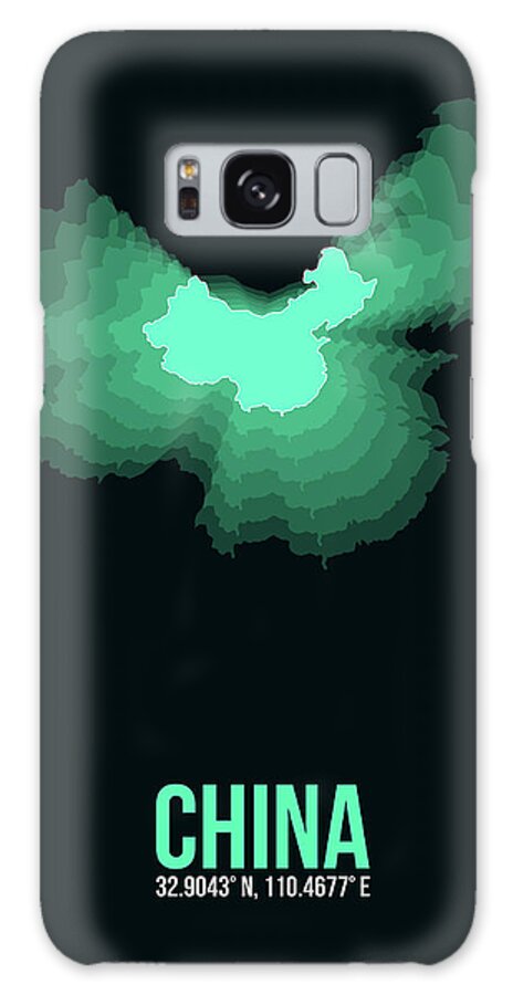 Map Of China Galaxy Case featuring the digital art Map of China 3 by Naxart Studio