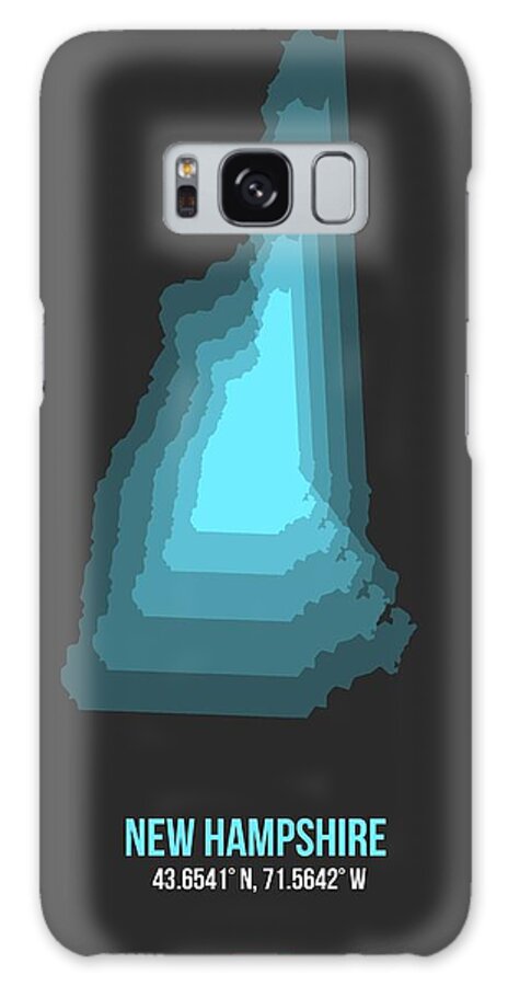 Hampshire Map Galaxy Case featuring the digital art Map of new Hampshire by Naxart Studio