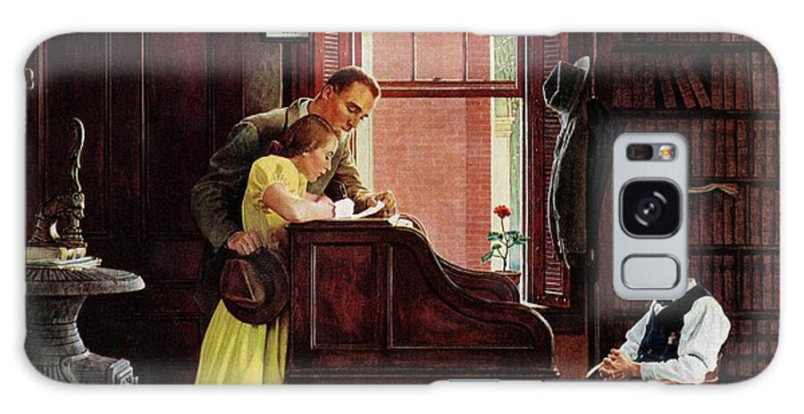 Clerks Galaxy Case featuring the painting Marriage License by Norman Rockwell