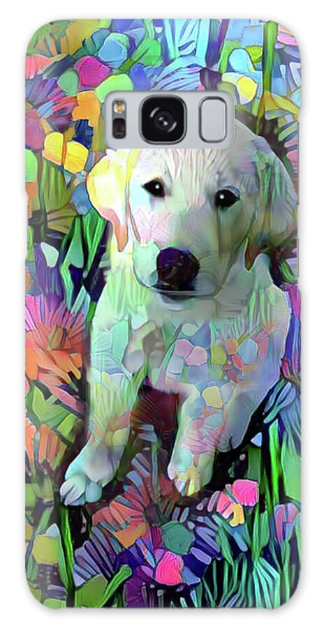 Great Pyrenees Galaxy Case featuring the digital art Max in the Garden by Peggy Collins