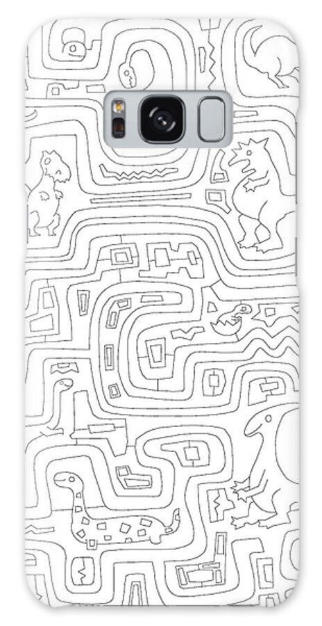 Maze Dinosaurs 1 Galaxy Case featuring the digital art Maze Dinosaurs 1 by Miguel Balb?s