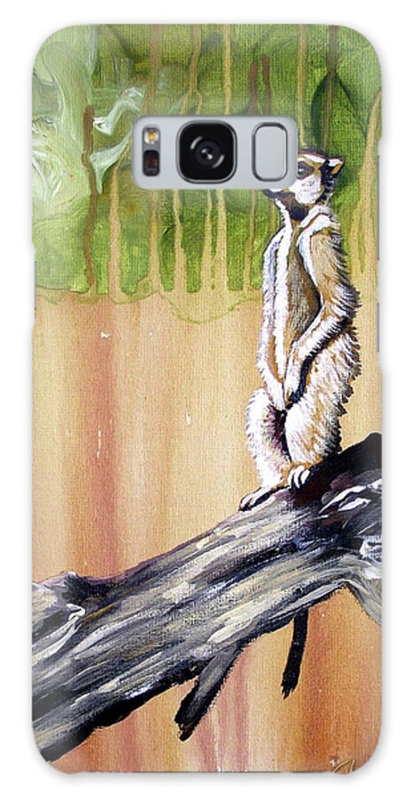 Meerkat Galaxy Case featuring the painting Meerkat by Cherie Roe Dirksen