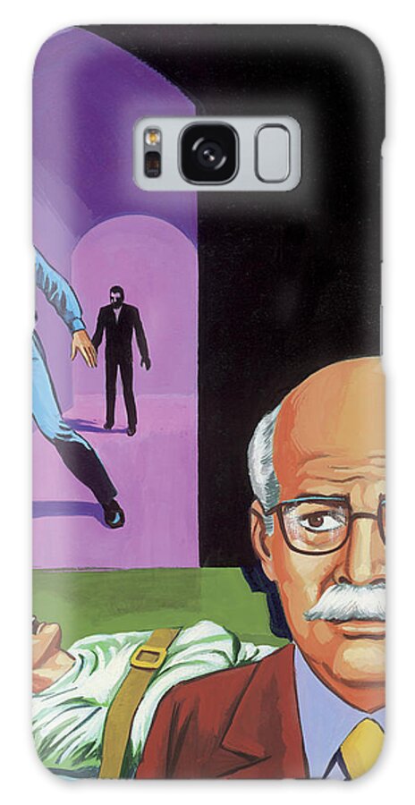 Afraid Galaxy Case featuring the drawing Mental Patient; Older Man; Tunnel Chase by CSA Images