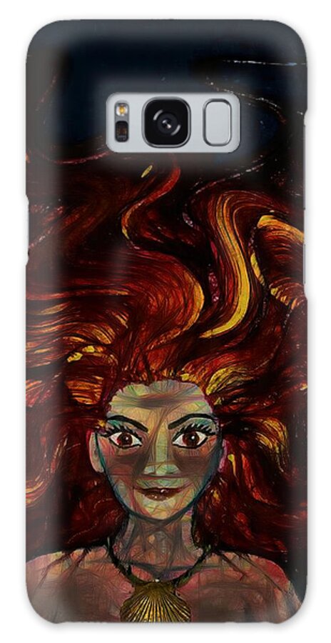 Modern Abstract Galaxy Case featuring the painting Mermaid Captures The Light by Joan Stratton