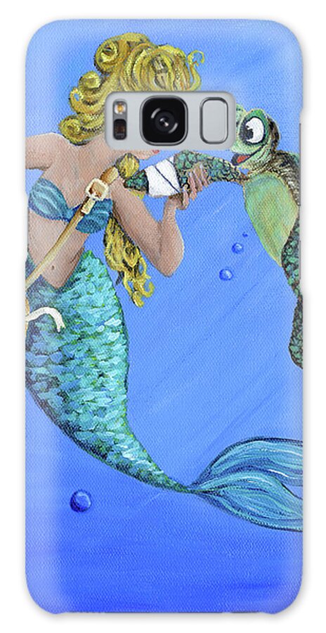 Coastal Galaxy Case featuring the painting Mermaid Nurse by Donna Tucker