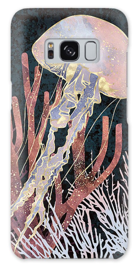 Coral Galaxy Case featuring the digital art Metallic Coral by Spacefrog Designs