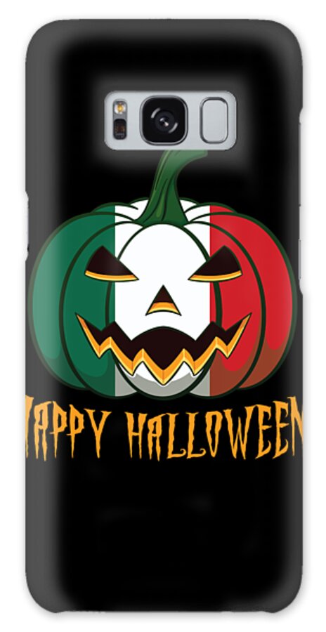 Mexico Halloween Costume Galaxy Case featuring the digital art Mexican Flag Halloween Pumpkin Jack o Lantern Costume by Martin Hicks