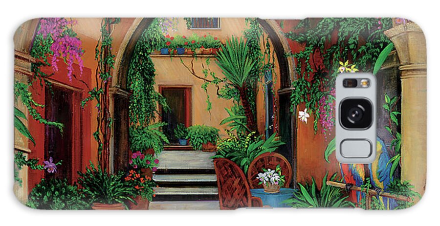 Hacienda Galaxy Case featuring the painting Mexicasa by Betty Lou