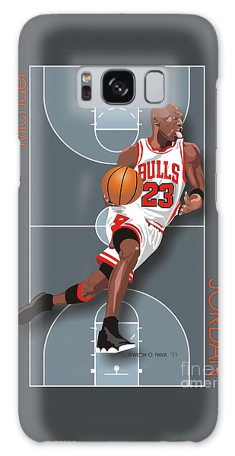 Portraits Galaxy Case featuring the digital art Michael Jordan, No. 23 by Walter Neal