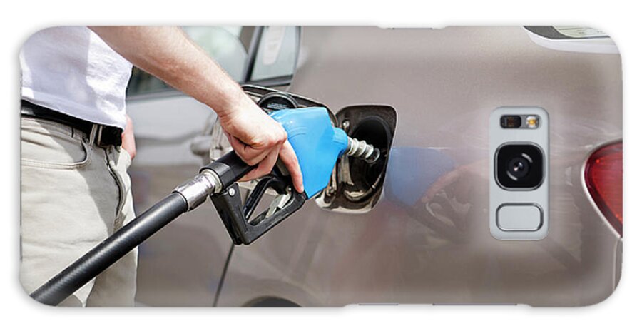 Man Galaxy Case featuring the photograph Midsection Man Refueling Car At Gas Station by Cavan Images